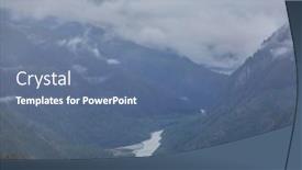  Presentation with canadian - Theme consisting of picturesque-mountain-view background and a ocean colored foreground