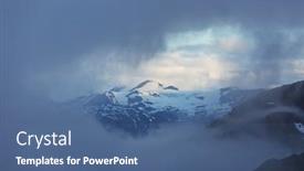  Presentation with canadian - Theme enhanced with picturesque-mountain-view background and a ocean colored foreground