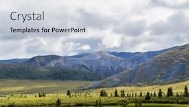  Presentation with canadian - Presentation enhanced with picturesque-mountain-view background and a sky blue colored foreground