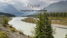  Presentation with canadian - Presentation theme consisting of picturesque-mountain-view background and a light gray colored foreground