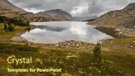  Presentation with canadian - Presentation theme consisting of picturesque-mountain-view background and a tawny brown colored foreground