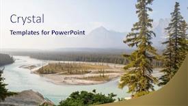  Presentation with canadian - PPT theme enhanced with picturesque-mountain-view background and a sky blue colored foreground