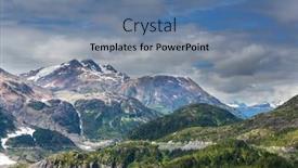  Presentation with rocky mountains - Beautiful theme featuring picturesque-mountains-of-alaska backdrop and a seafoam green colored foreground