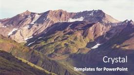  Presentation with rocky - PPT theme having picturesque-mountains-of-alaska background and a ocean colored foreground