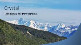 Presentation with rocky mountains - Beautiful presentation design featuring picturesque-mountains-of-alaska backdrop and a light blue colored foreground