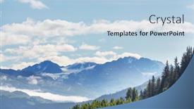  Presentation with rocky mountains - Presentation theme featuring picturesque-mountains-of-alaska background and a light blue colored foreground