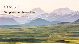  Presentation with rocky mountains - Audience pleasing theme consisting of picturesque-mountains-of-alaska backdrop and a cream colored foreground