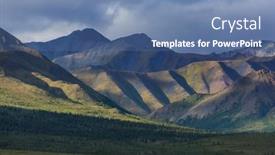  Presentation with rocky mountains - PPT theme having picturesque-mountains-of-alaska background and a teal colored foreground