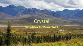  Presentation with rocky mountains - PPT theme having picturesque-mountains-of-alaska background and a tawny brown colored foreground