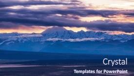  Presentation with rocky mountains - Presentation theme with picturesque-mountains-of-alaska background and a ocean colored foreground