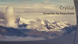  Presentation with rocky mountains - Presentation theme having picturesque-mountains-of-alaska background and a mint green colored foreground