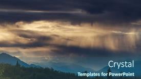  Presentation with rocky mountains - Presentation theme featuring picturesque-mountains-of-alaska background and a ocean colored foreground