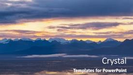  Presentation with rocky - PPT theme with picturesque-mountains-of-alaska background and a ocean colored foreground