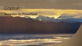  Presentation with rocky mountains - Presentation theme consisting of picturesque-mountains-of-alaska background and a yellow colored foreground