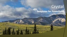  Presentation with rocky mountains - Presentation design with picturesque-mountains-of-alaska background and a seafoam green colored foreground