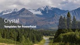  Presentation with rocky mountains - Presentation theme with picturesque-mountains-of-alaska background and a ocean colored foreground