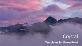  Presentation with rocky mountains - Theme enhanced with picturesque-mountains-of-alaska background and a gray colored foreground