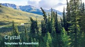  Presentation with rocky mountains - Slides enhanced with picturesque-mountains-of-alaska background and a ocean colored foreground