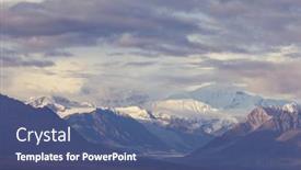  Presentation with rocky mountains - Presentation theme having picturesque-mountains-of-alaska background and a ocean colored foreground