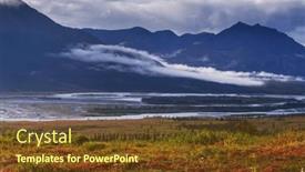  Presentation with rocky mountains - Presentation having picturesque-mountains-of-alaska background and a tawny brown colored foreground