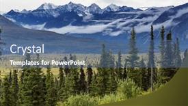  Presentation with rocky mountains - Slide deck featuring picturesque-mountains-of-alaska background and a ocean colored foreground