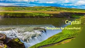  Presentation with tundra - Slide deck having picturesque multi-colored tundra background and a tawny brown colored foreground