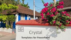  Presentation with old india - Slide deck featuring picturesque-narrow-saint-sebastian-road background and a light gray colored foreground