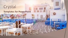  Presentation with street - Cool new presentation design with picturesque-narrow-street-with-traditional backdrop and a lemonade colored foreground