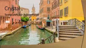  Presentation with venice - Cool new slide deck with picturesque old town venice italy backdrop and a coral colored foreground