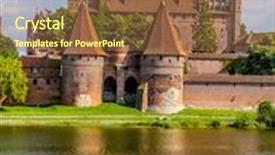  Presentation with castle - PPT layouts having picturesque-panorama-of-malbork-castle background and a tawny brown colored foreground