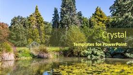  Presentation with new zealand - Slide set consisting of picturesque-pond-with-stagnant-water background and a tawny brown colored foreground