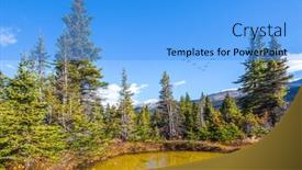  Presentation with rocky mountains - PPT layouts with picturesque-puddles-around-bow-lake background and a light blue colored foreground