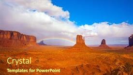  Presentation with indian monument - Cool new PPT theme with picturesque-rainbow-across-the-sky backdrop and a crimson colored foreground