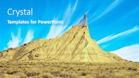  Presentation with journey - PPT layouts having picturesque-rock-of-castildetierra-bardenas background and a teal colored foreground