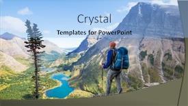  Presentation with montana - Cool new PPT theme with picturesque rocky peaks of the glacier national park montana usa backdrop and a light blue colored foreground