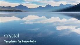  Presentation with rocky - Slide deck having picturesque-rocky-peaks background and a ocean colored foreground