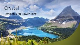  Presentation with montana - PPT layouts featuring picturesque-rocky-peaks background and a light blue colored foreground