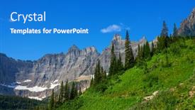  Presentation with beautiful landscapes - Audience pleasing PPT theme consisting of picturesque-rocky-peaks backdrop and a cobalt blue colored foreground