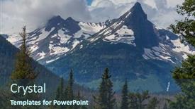  Presentation with national accounts - Presentation design having picturesque-rocky-peaks background and a ocean colored foreground