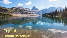  Presentation with beautiful landscapes - PPT theme having picturesque-rocky-peaks background and a violet colored foreground