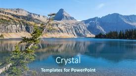  Presentation with montana - Presentation theme having picturesque-rocky-peaks background and a ocean colored foreground