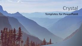  Presentation with montana - Presentation theme with picturesque-rocky-peaks background and a light blue colored foreground