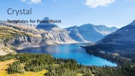  Presentation with montana - PPT theme with picturesque-rocky-peaks background and a light blue colored foreground