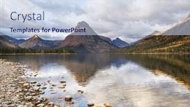  Presentation with montana - Presentation design featuring picturesque-rocky-peaks background and a sky blue colored foreground