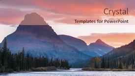  Presentation with montana - PPT theme consisting of picturesque-rocky-peaks background and a coral colored foreground