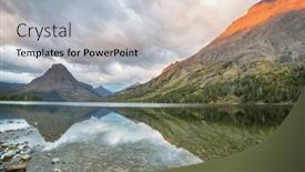  Presentation with montana - Slide set having picturesque-rocky-peaks background and a light gray colored foreground