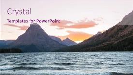  Presentation with montana - PPT theme with picturesque-rocky-peaks background and a sky blue colored foreground