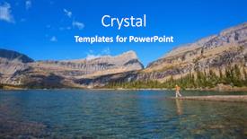  Presentation with beautiful-landscapes - Theme featuring picturesque-rocky-peaks and a cobalt blue colored foreground