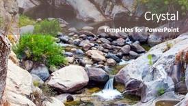  Presentation with redwood - PPT layouts with picturesque-rocky-stream-redwood-sequoia background and a gray colored foreground