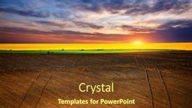  Presentation with area - Audience pleasing presentation theme consisting of picturesque-rural-area-and-plowed backdrop and a tawny brown colored foreground